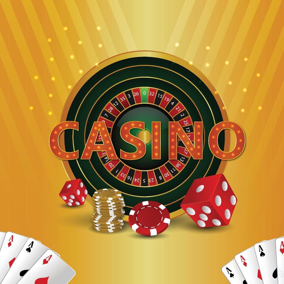 realistische casino roulette en poker dobbelstenen en speelkaarten vector
