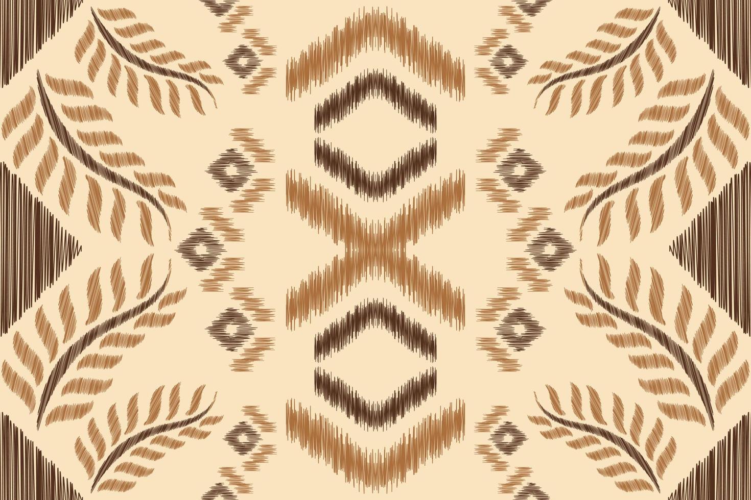 etnisch ikat kleding stof patroon meetkundig stijl.afrikaans ikat borduurwerk etnisch oosters patroon bruin room achtergrond. abstract, vector, illustratie.voor textuur,kleding,verpakking,decoratie,tapijt. vector