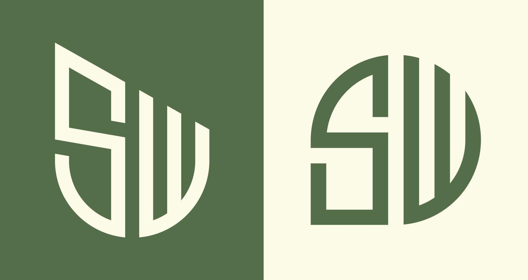 creatief gemakkelijk eerste brieven sw logo ontwerpen bundel. vector