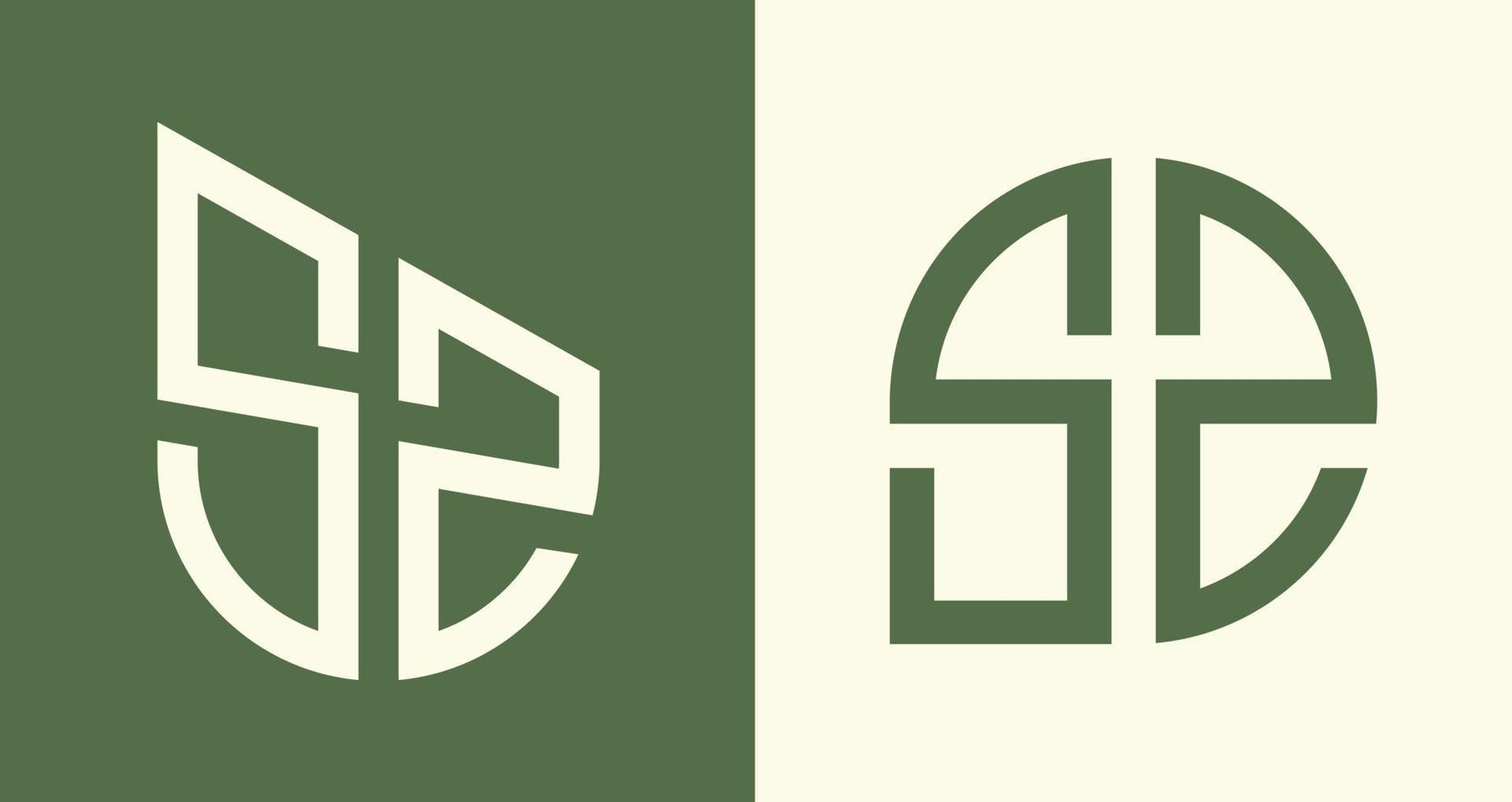 creatief gemakkelijk eerste brieven sz logo ontwerpen bundel. vector