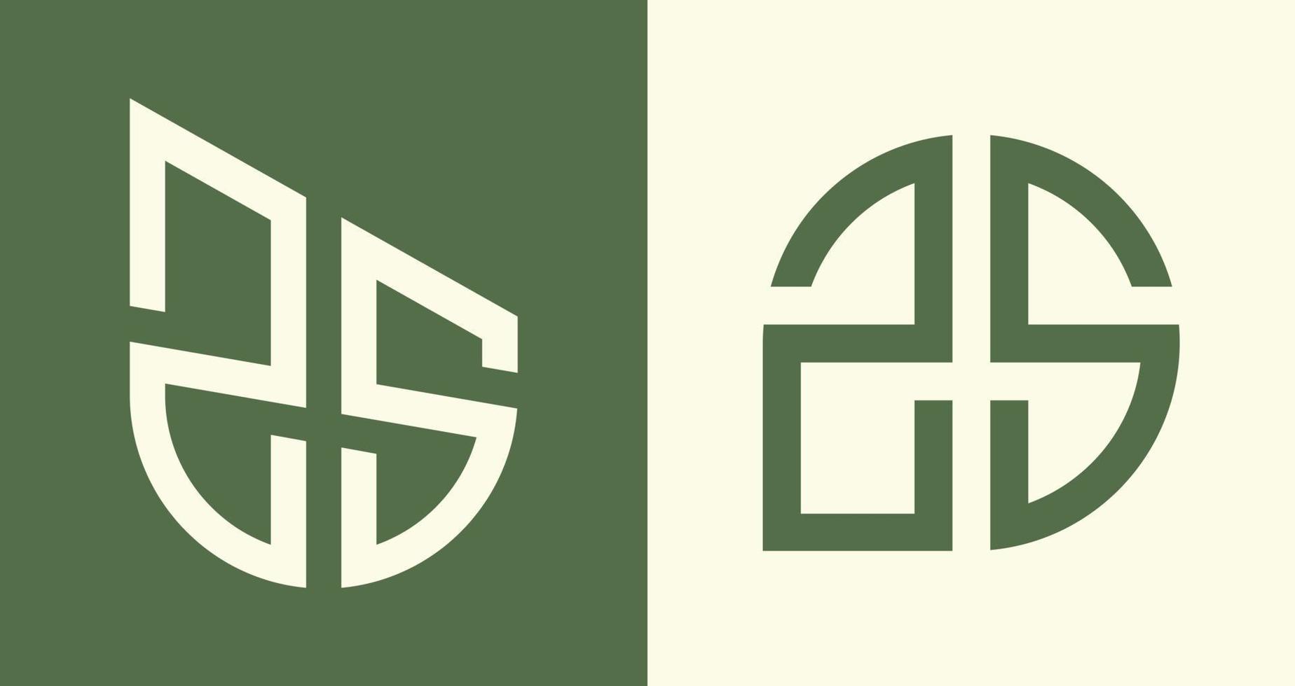 creatief gemakkelijk eerste brieven zs logo ontwerpen bundel. vector