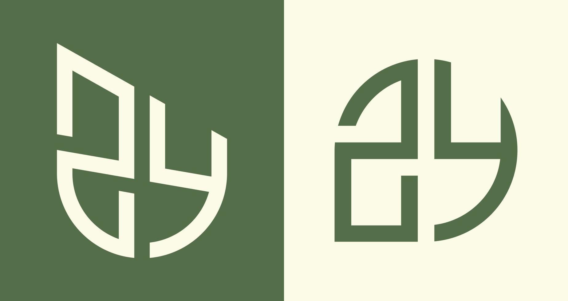 creatief gemakkelijk eerste brieven zy logo ontwerpen bundel. vector