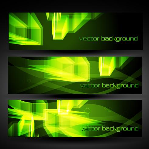 vector groene abstracte banner set 4
