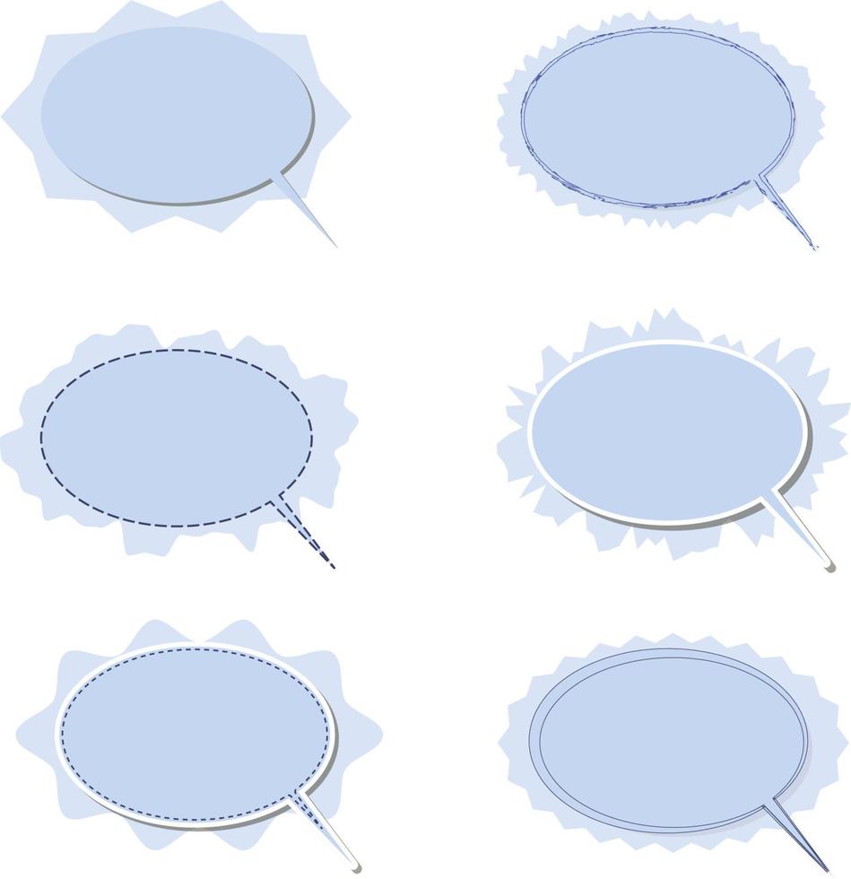 reeks van blanco wit toespraak bubbel in vlak ontwerp, sticker vector