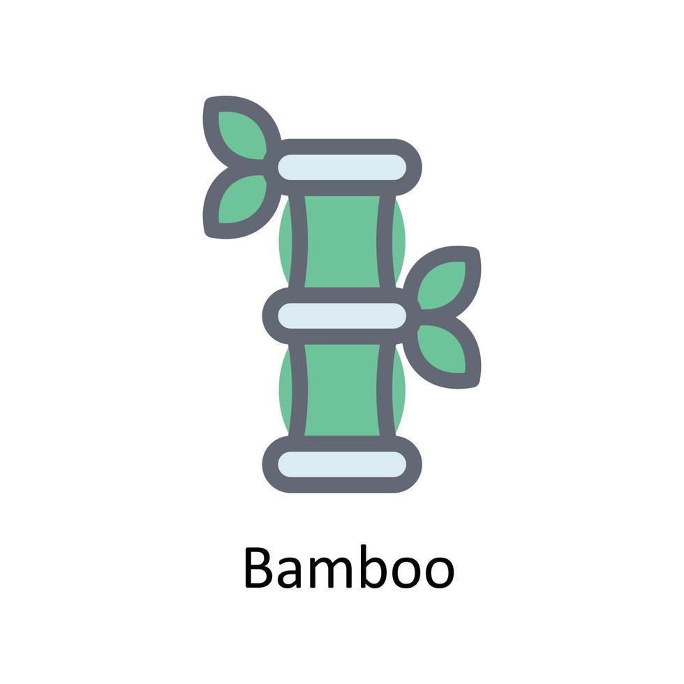 bamboe vector vullen schets pictogrammen. gemakkelijk voorraad illustratie voorraad