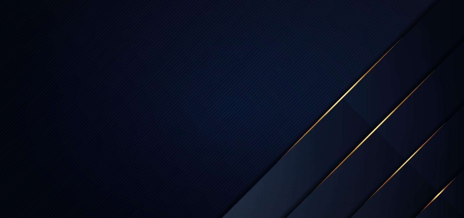 abstracte sjabloon blauwe geometrische diagonale achtergrond met gouden lijn. luxe stijl. vector