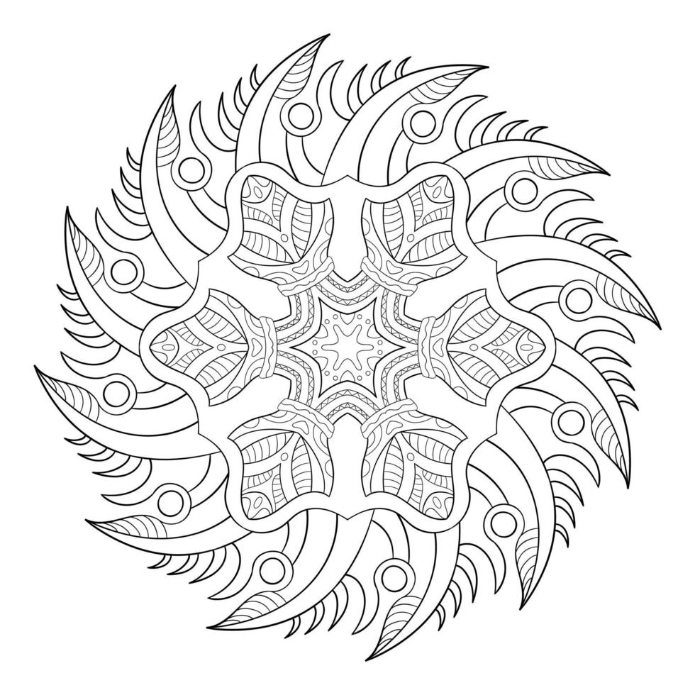 piek bloem mandala. gemakkelijk ontwerp voor kleuren. vector