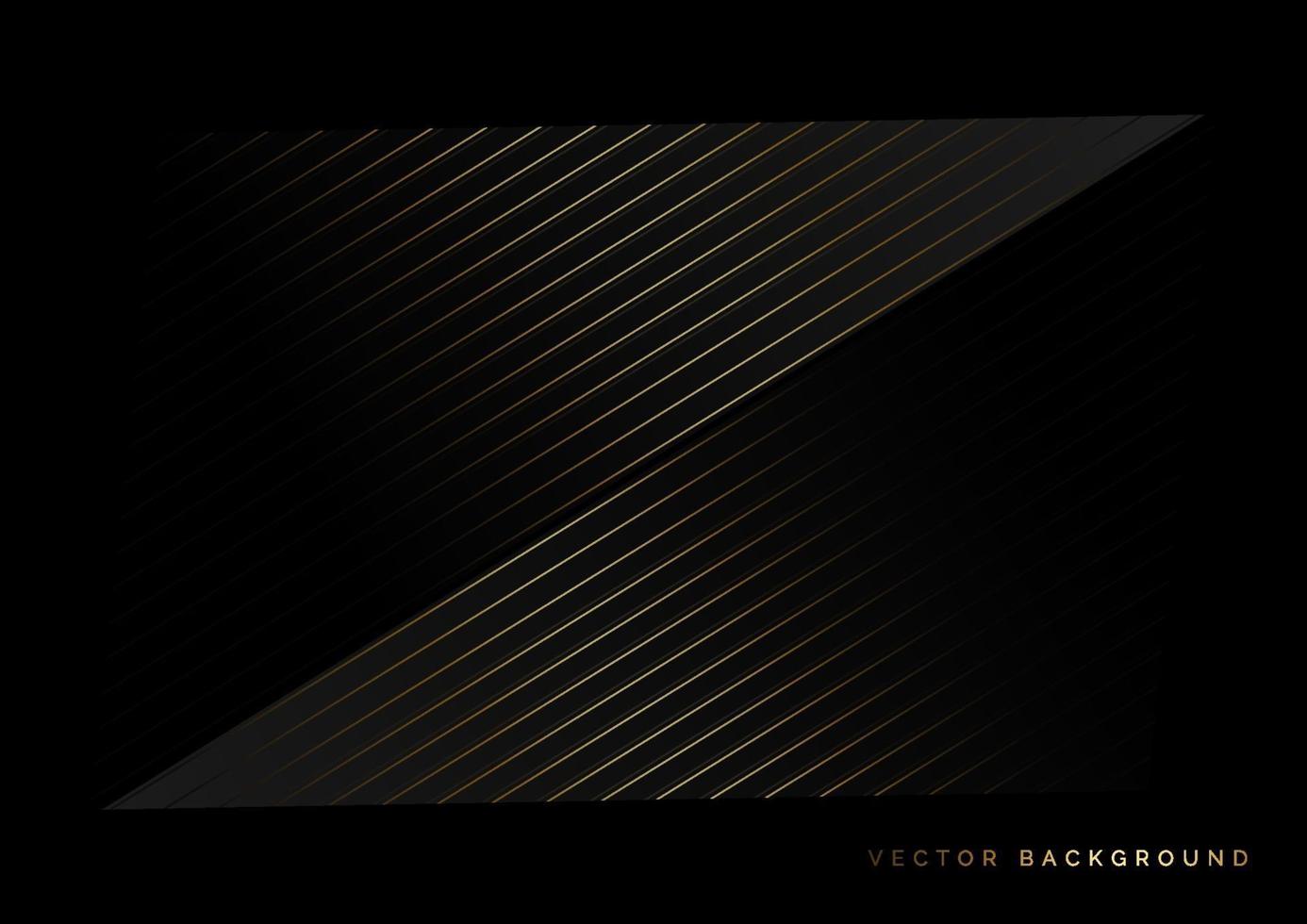 abstracte strepen gouden lijnen diagonale overlapping op zwarte achtergrond. luxe stijl. vector