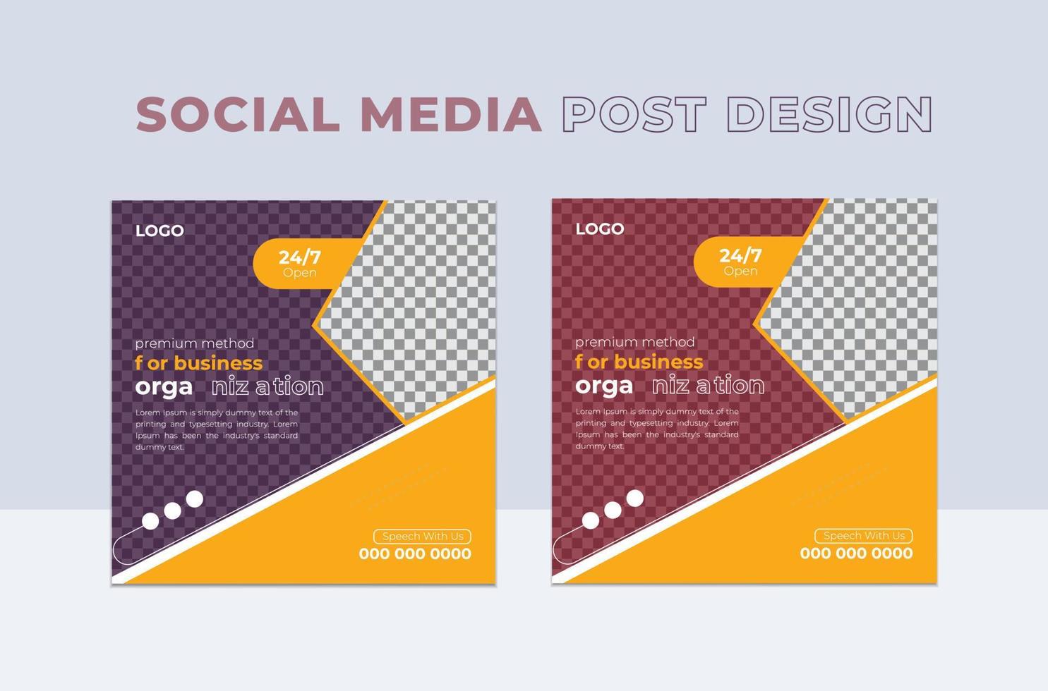 modern bedrijf sociaal media post ontwerp sjabloon voor facebook of instagram vector