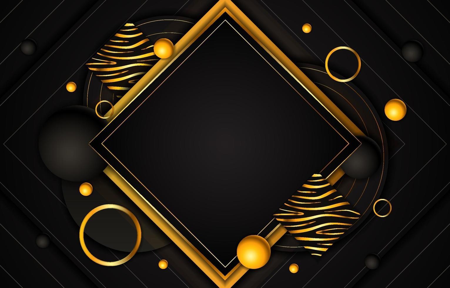 luxe zwarte en gouden achtergrond vector
