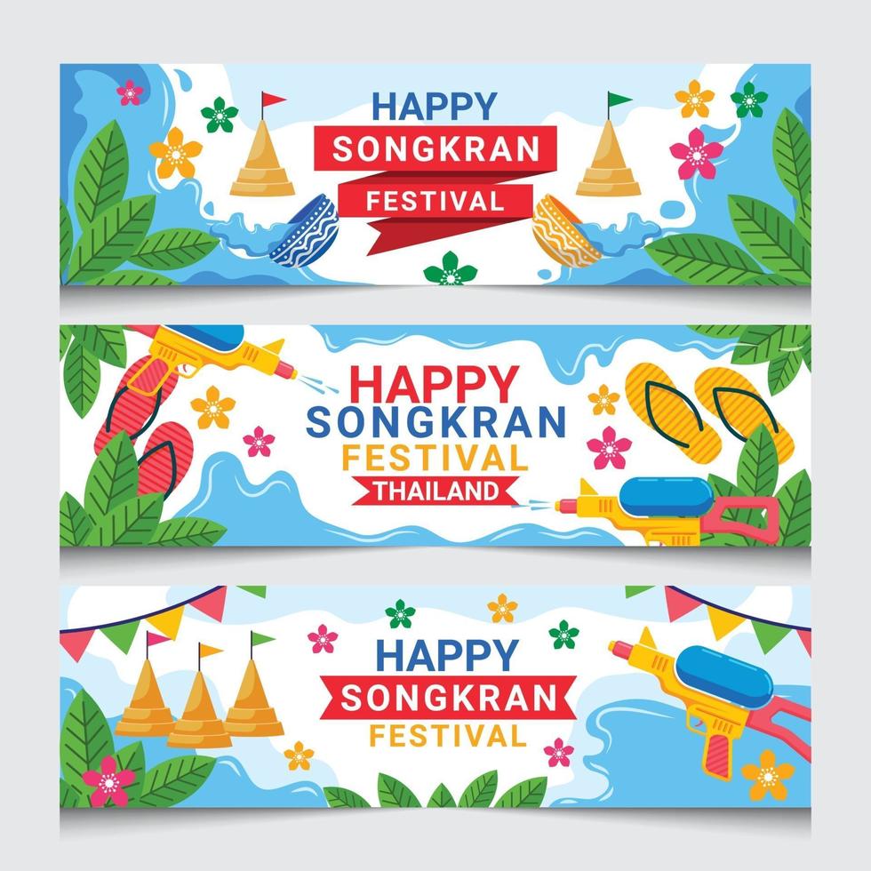 songkran festival banner vector