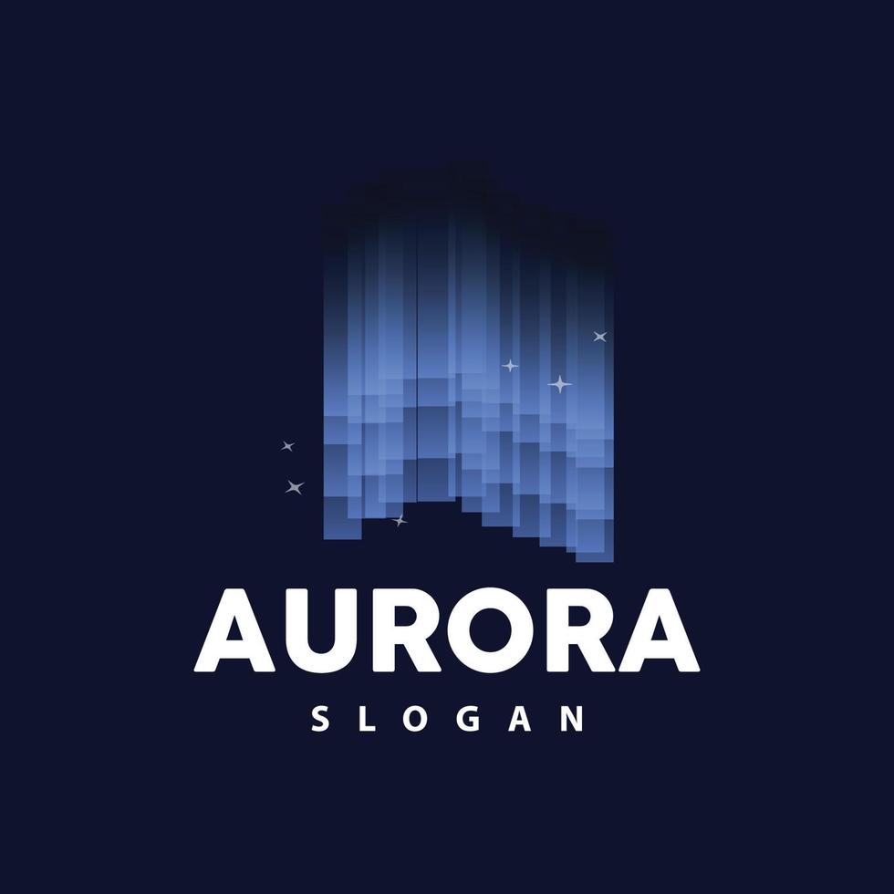 Aurora logo, licht Golf vector, natuur landschap ontwerp, Product merk sjabloon illustratie icoon vector