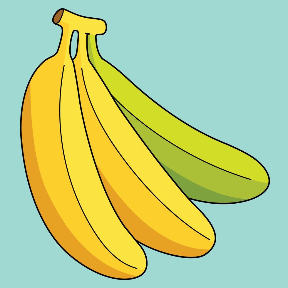 banaan fruit gekleurde tekenfilm illustratie vector