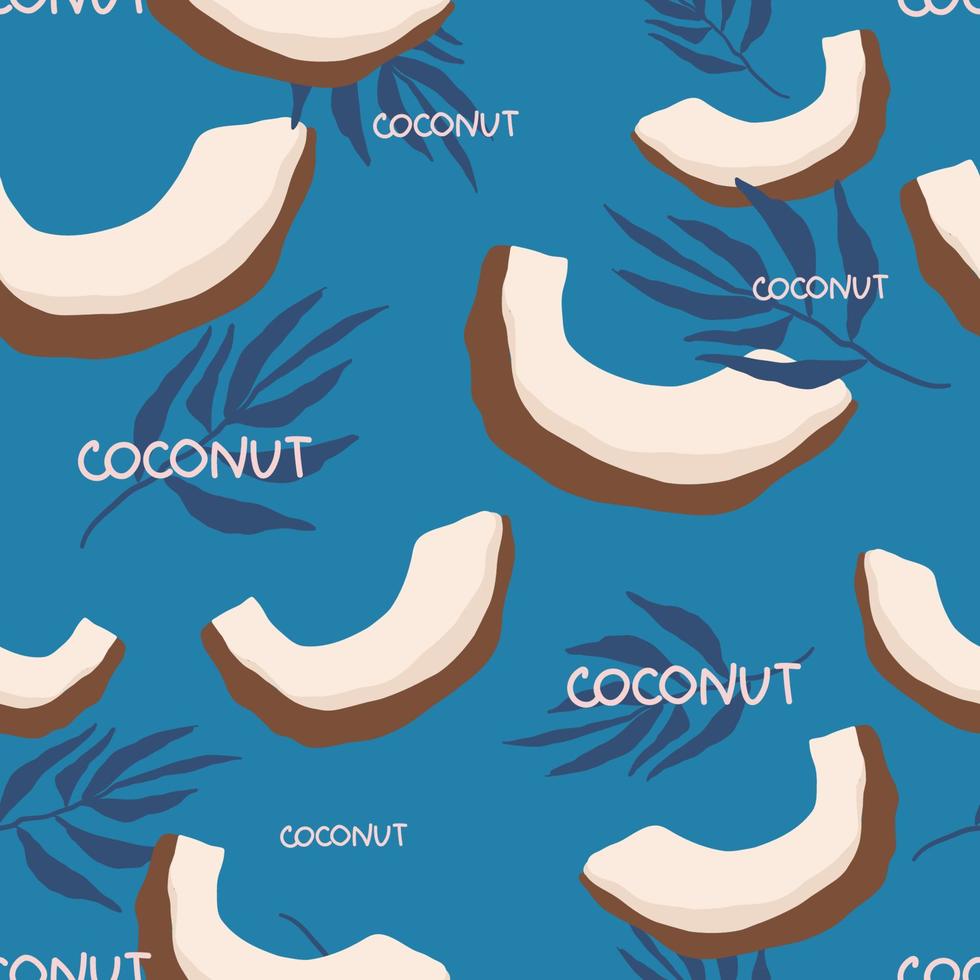 illustratie Aan thema groot gekleurde naadloos kokosnoot, helder fruit patroon voor zegel. fruit patroon bestaande van mooi naadloos herhaling kokosnoot. gemakkelijk kleurrijk patroon fruit naadloos zacht kokosnoot. vector