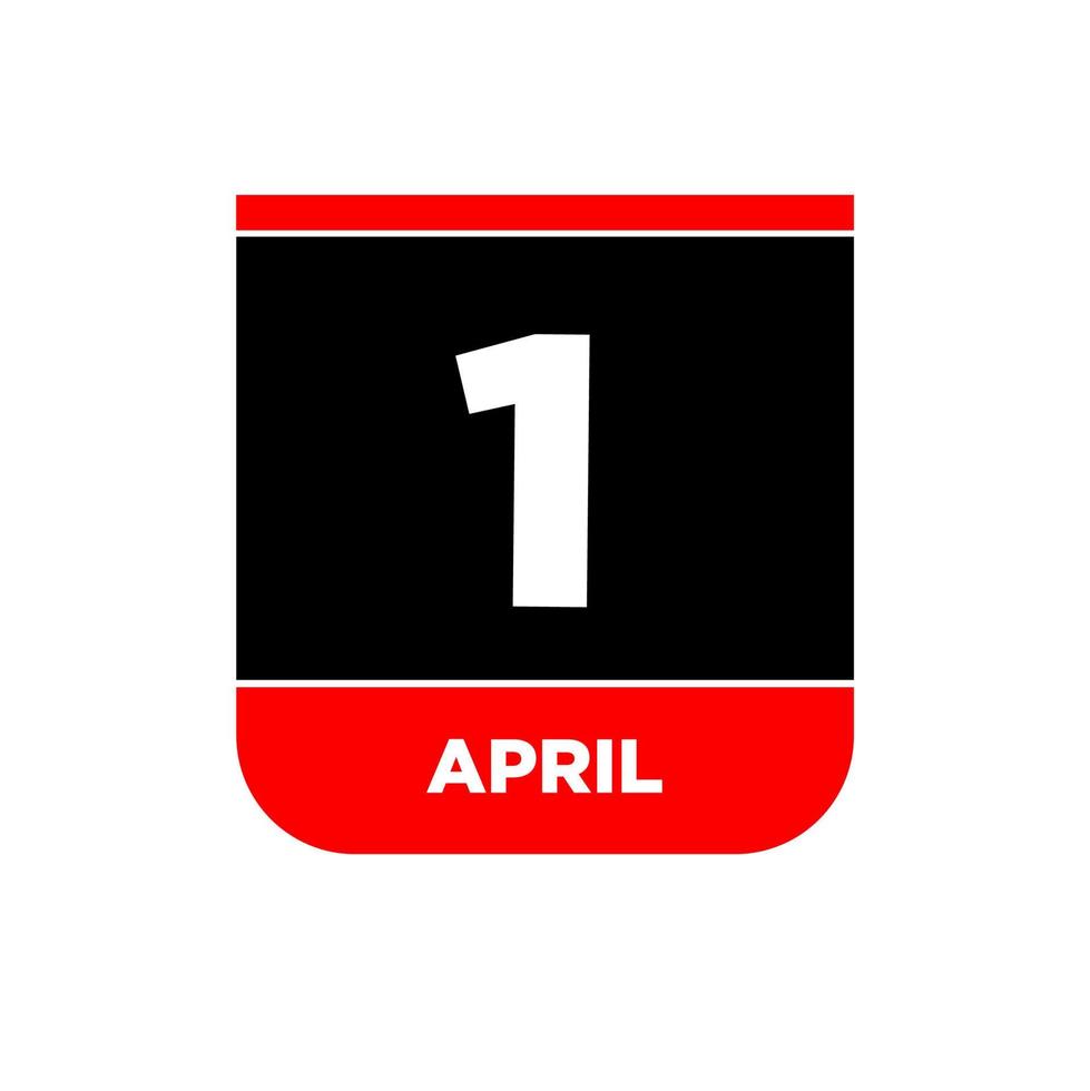 1e april vector icoon. 1 april kalender.