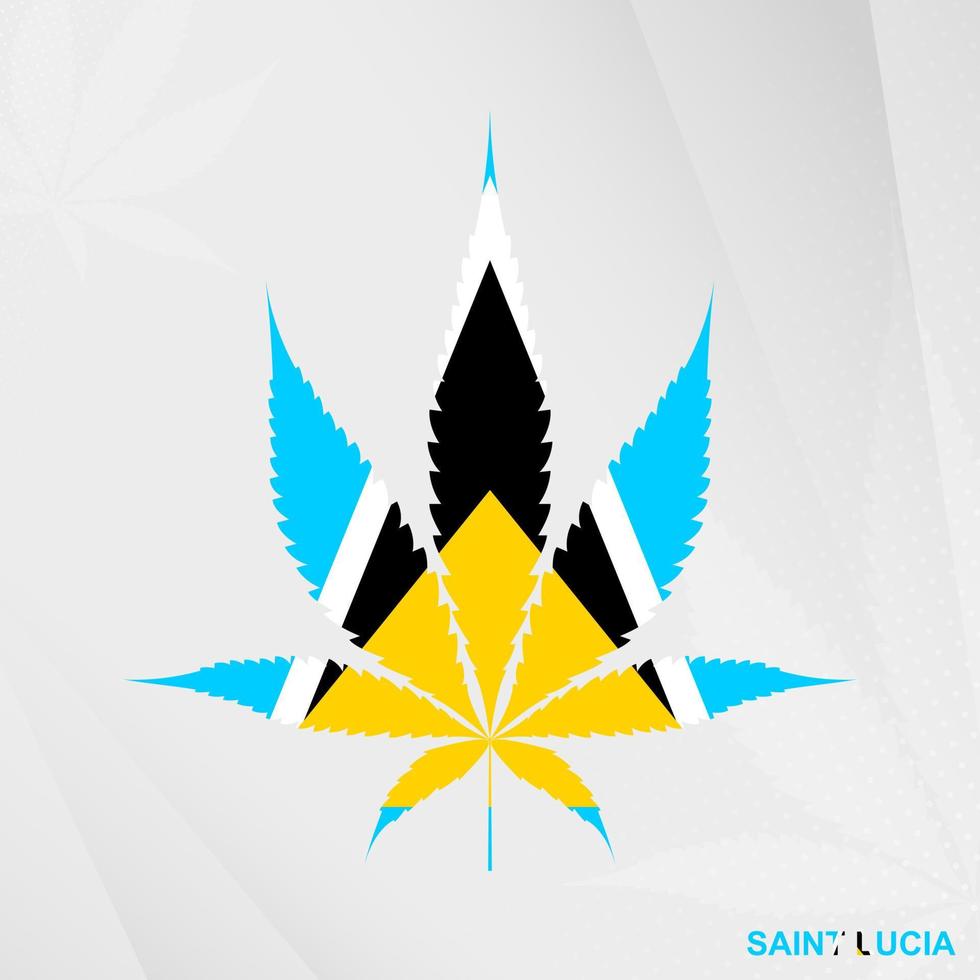 vlag van heilige lucia in marihuana blad vorm geven aan. de concept van legalisatie hennep in heilige lucia. vector