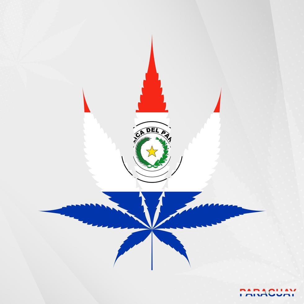 vlag van Paraguay in marihuana blad vorm geven aan. de concept van legalisatie hennep in Paraguay. vector