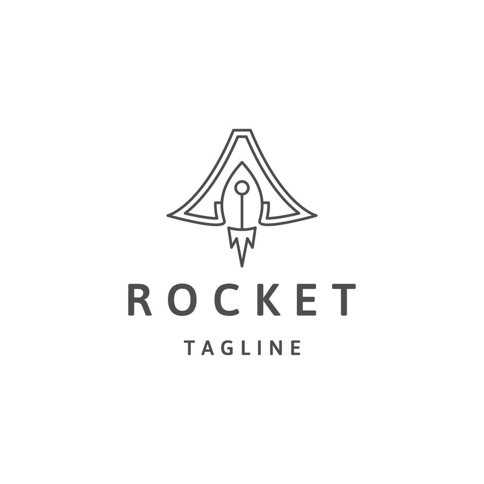 raket lijn logo icoon ontwerp sjabloon vlak vector