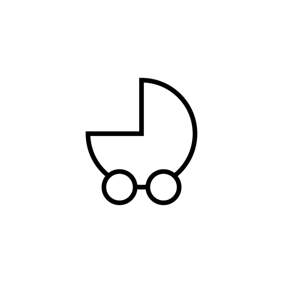 wandelwagen voor baby geïsoleerd lijn icoon. bewerkbare hartinfarct. het kan worden gebruikt voor websites, winkels, spandoeken, folders vector