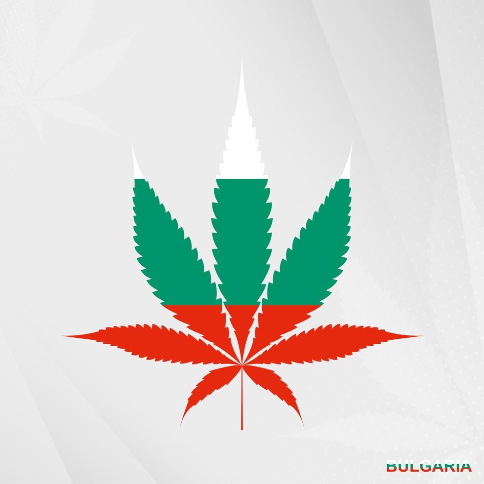 vlag van bulgarije in marihuana blad vorm geven aan. de concept van legalisatie hennep in bulgarije. vector