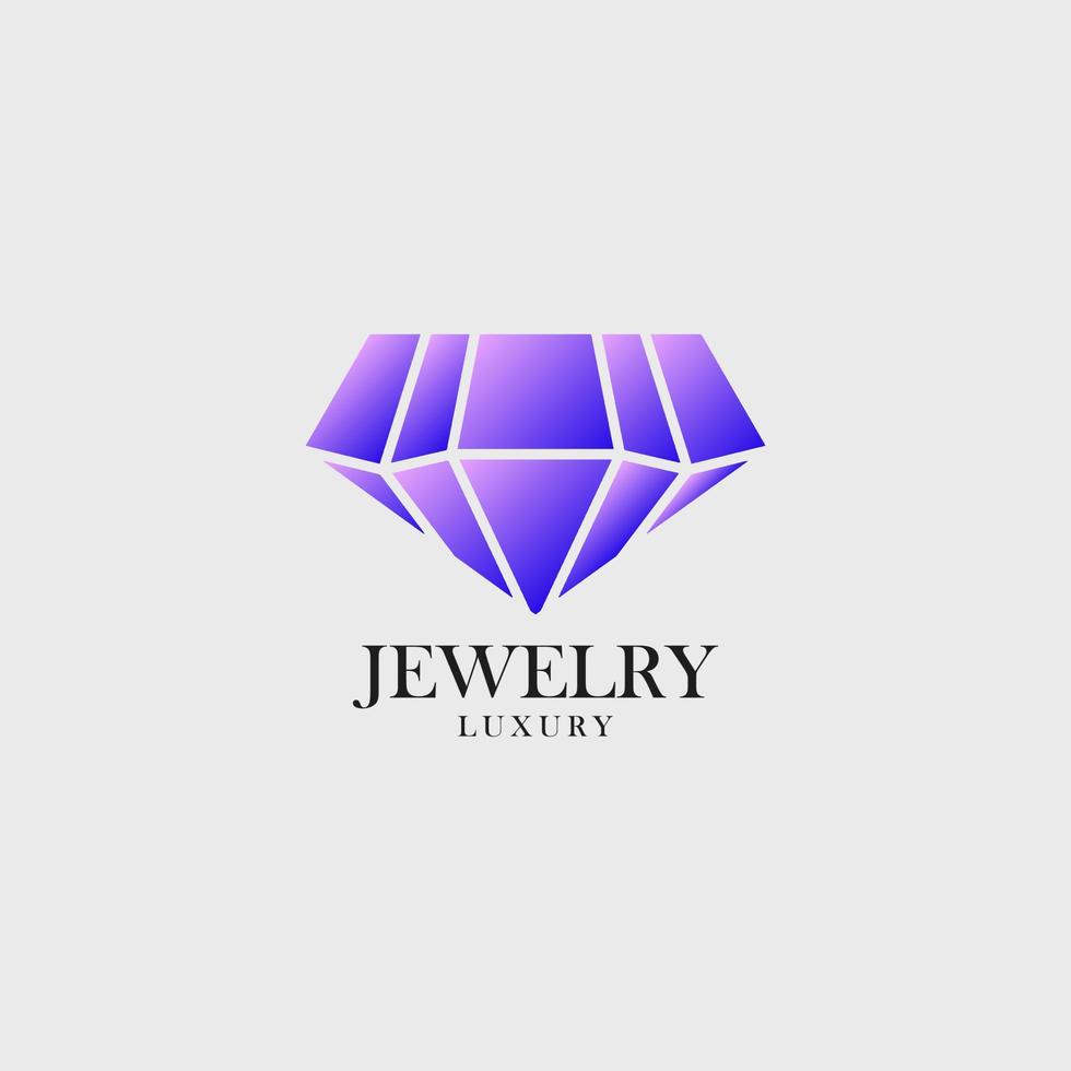 sieraden luxe diamant merk logo met helling kleur vector