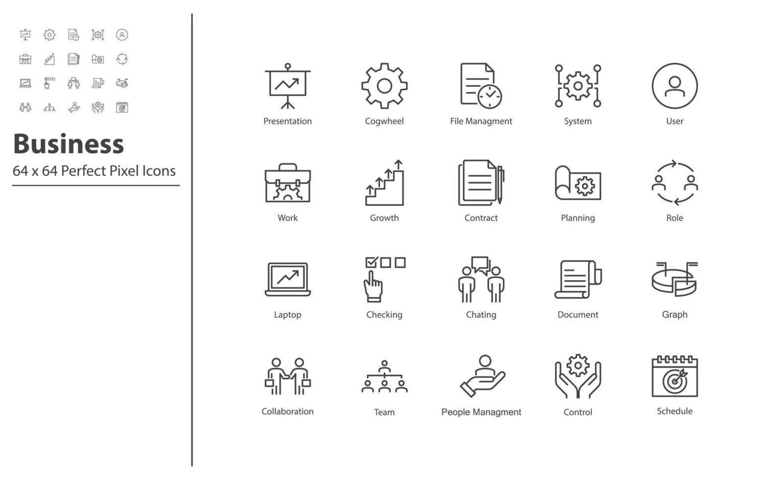 set van zakelijke dunne lijn iconen vector