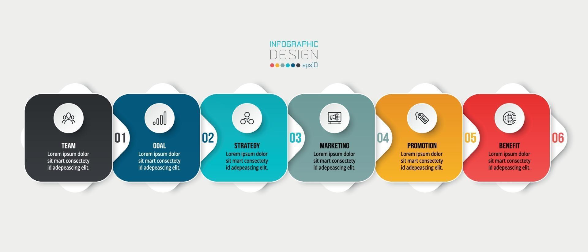 infographic bedrijfssjabloon met stap of optieontwerp. vector