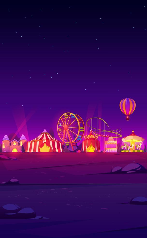 smartphone achtergrond met nacht carnaval kermis vector