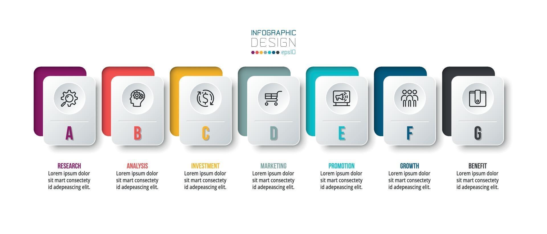 infographic bedrijfssjabloon met stap of optieontwerp. vector