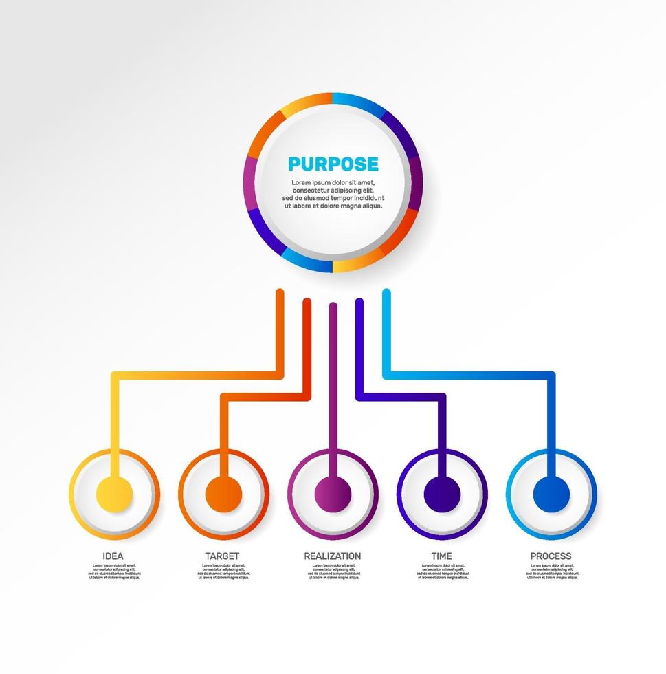 infographics bedrijfsprocessen, workflow, diagram. doel. vector