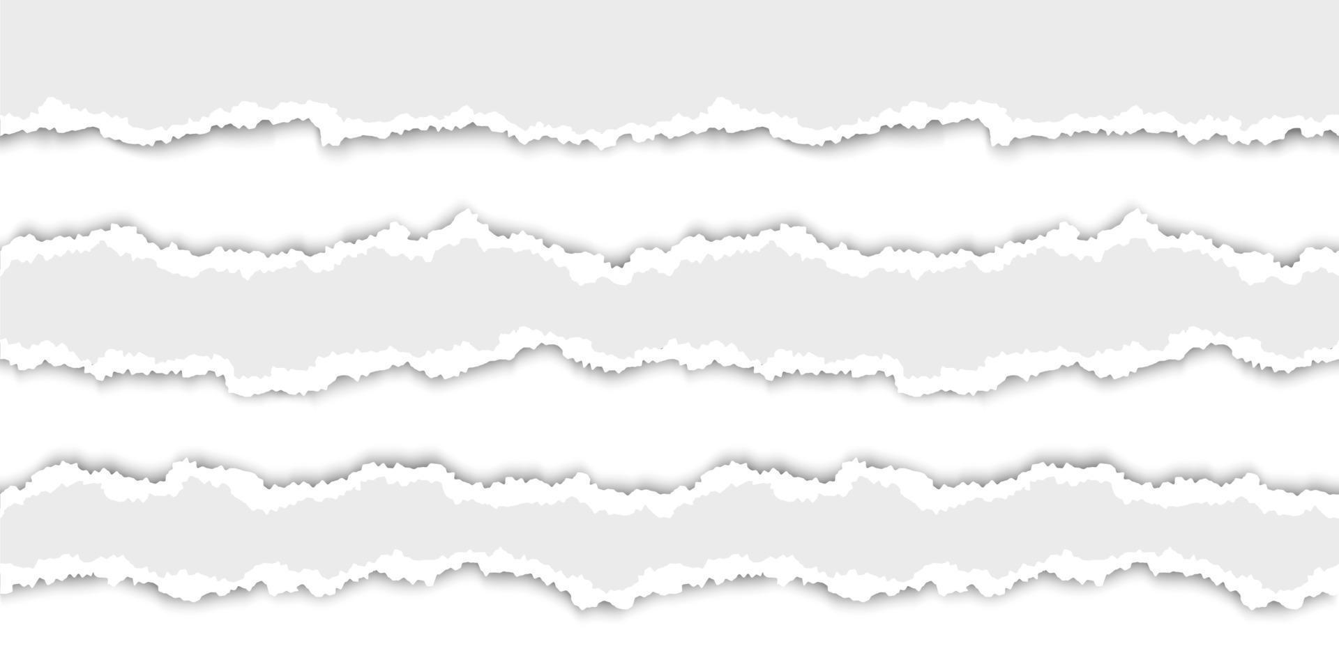 naadloos gescheurd papier strepen. papier structuur met beschadigd kant. vector illustratie