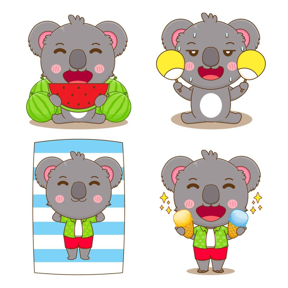 schattig gelukkig koala karakter vector illustratie