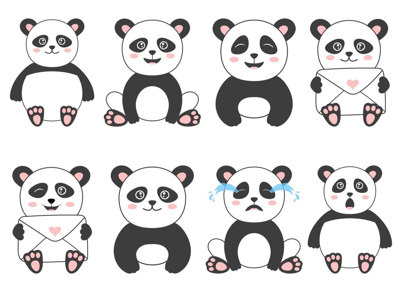 Panda bear vector ontwerp illustratie geïsoleerd op een witte achtergrond