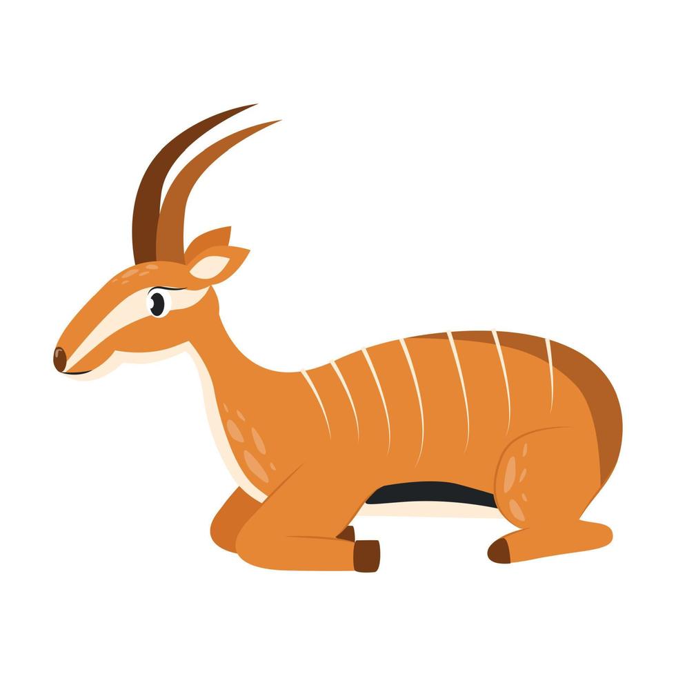 illustratie van een antilope met strepen. antilope karakter vector