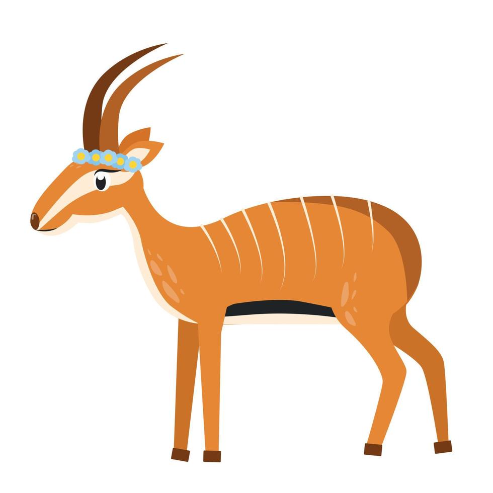 illustratie van een antilope met strepen. antilope karakter vector