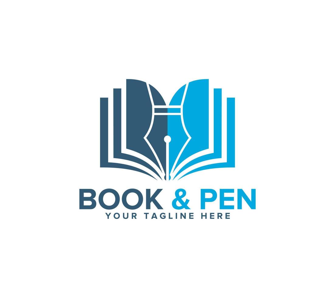 pen boek onderwijs logo ontwerp Aan wit achtergrond, vector illustratie.