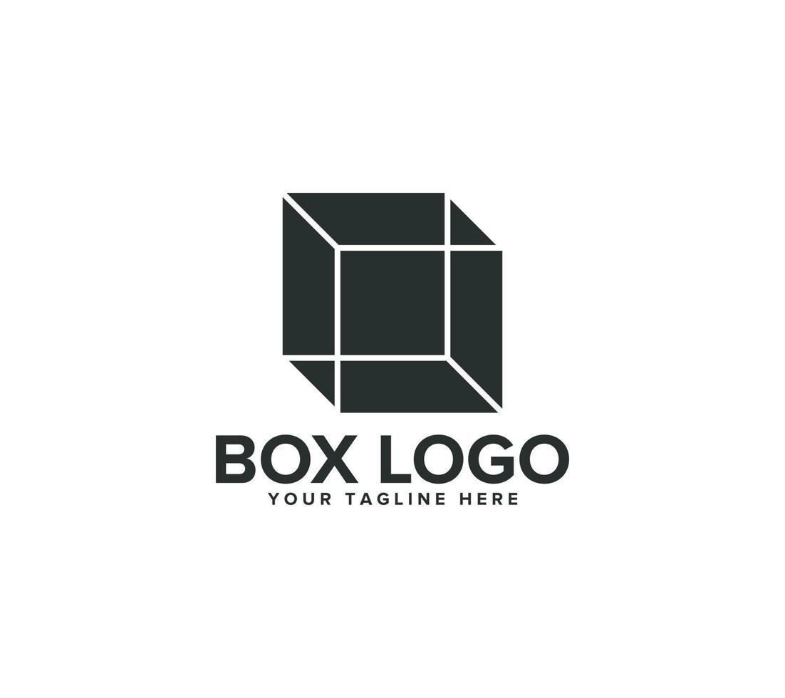 doos logo of icoon ontwerp Aan wit achtergrond, vector illustratie.