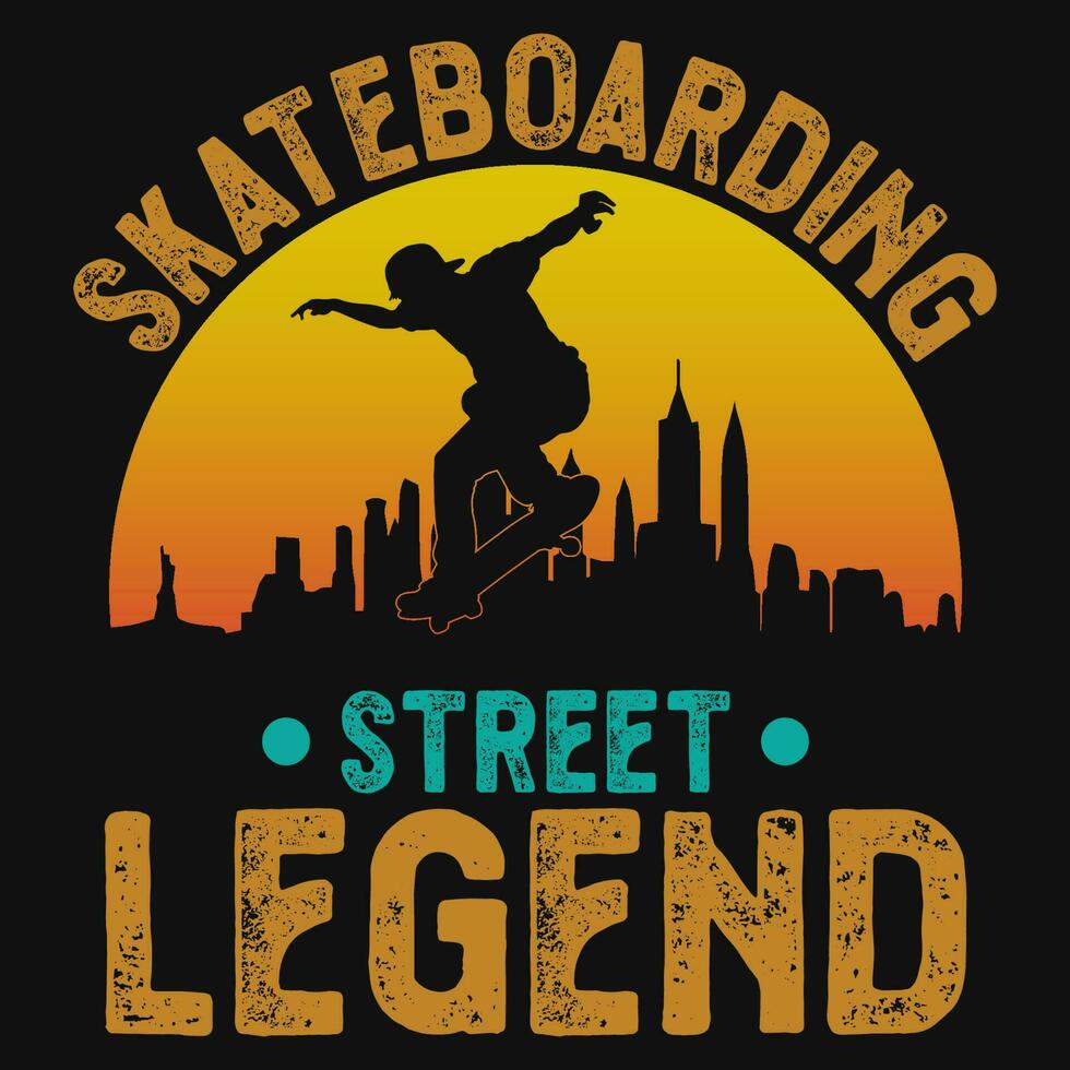 skateboarden straat legende grafiek t-shirt ontwerp vector