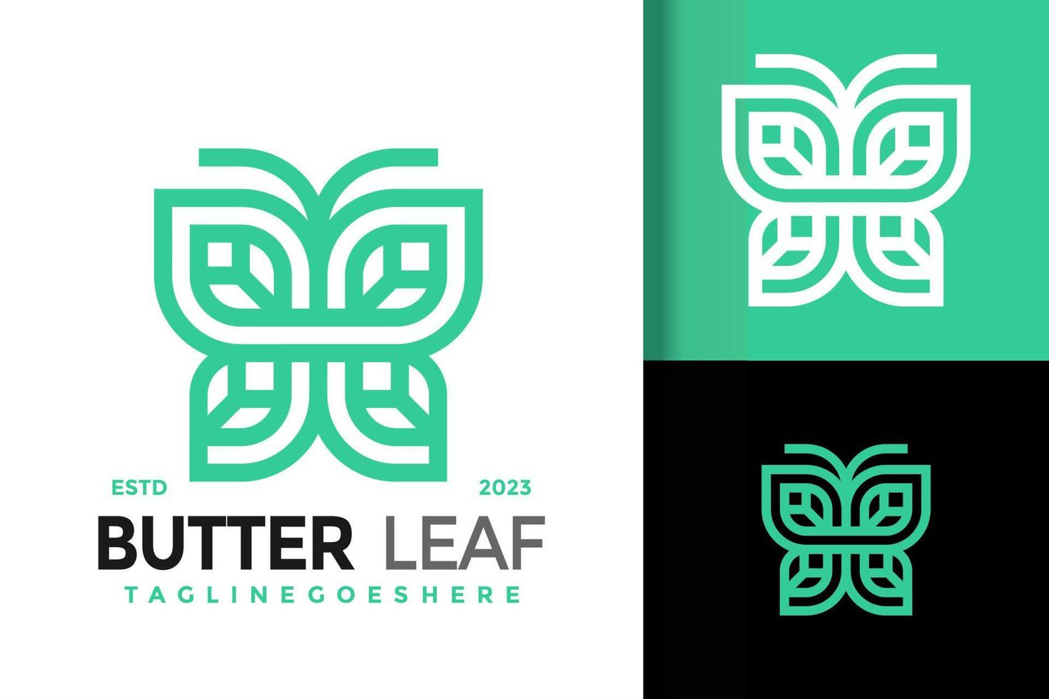 natuur vlinder blad logo vector icoon illustratie