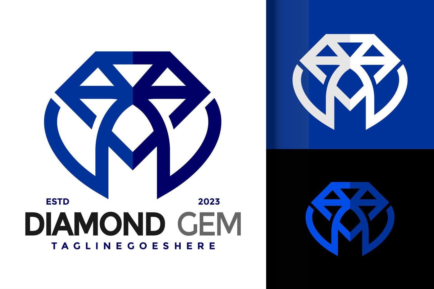 brief m diamant edelsteen logo vector icoon illustratie