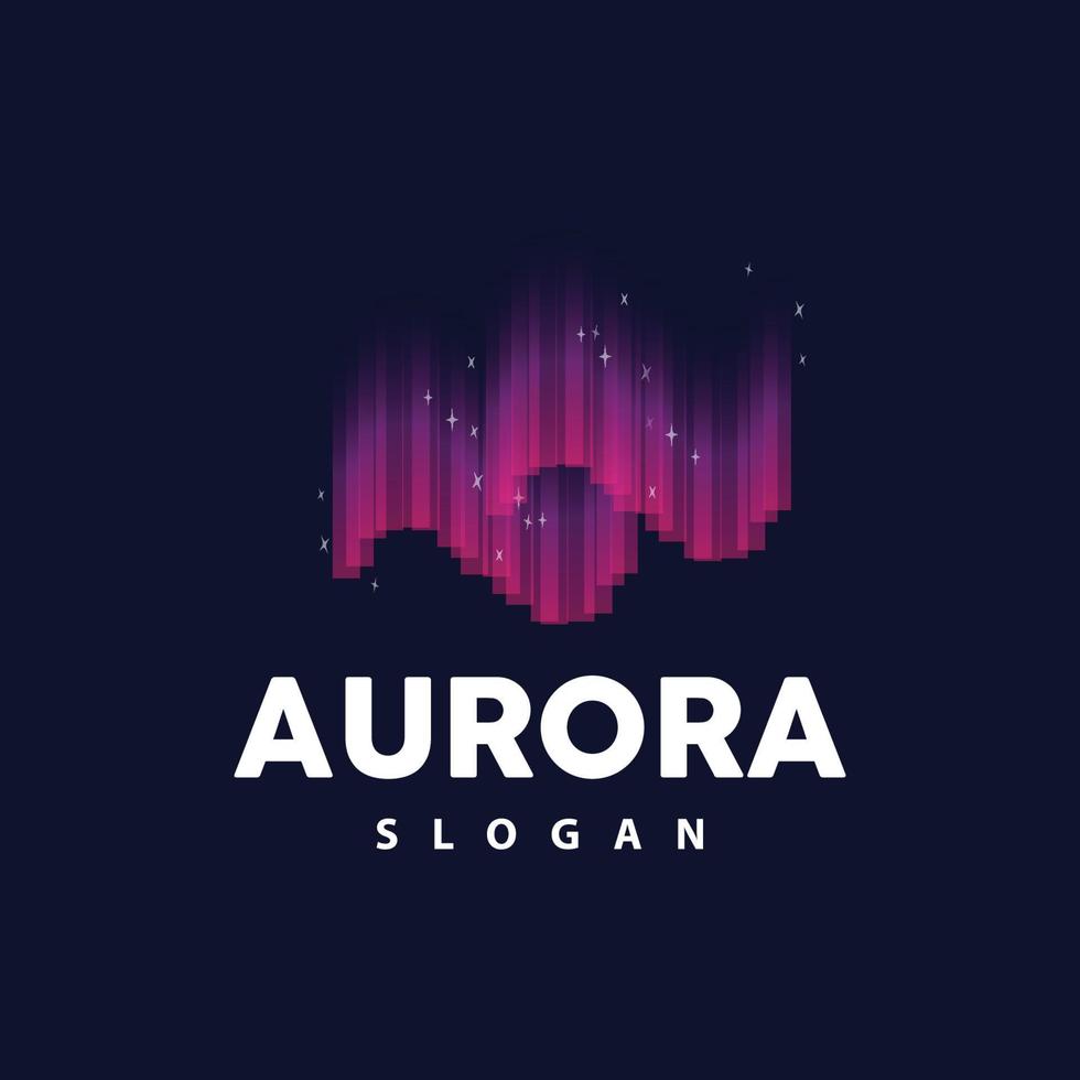 Aurora logo, licht Golf vector, natuur landschap ontwerp, Product merk sjabloon illustratie icoon vector