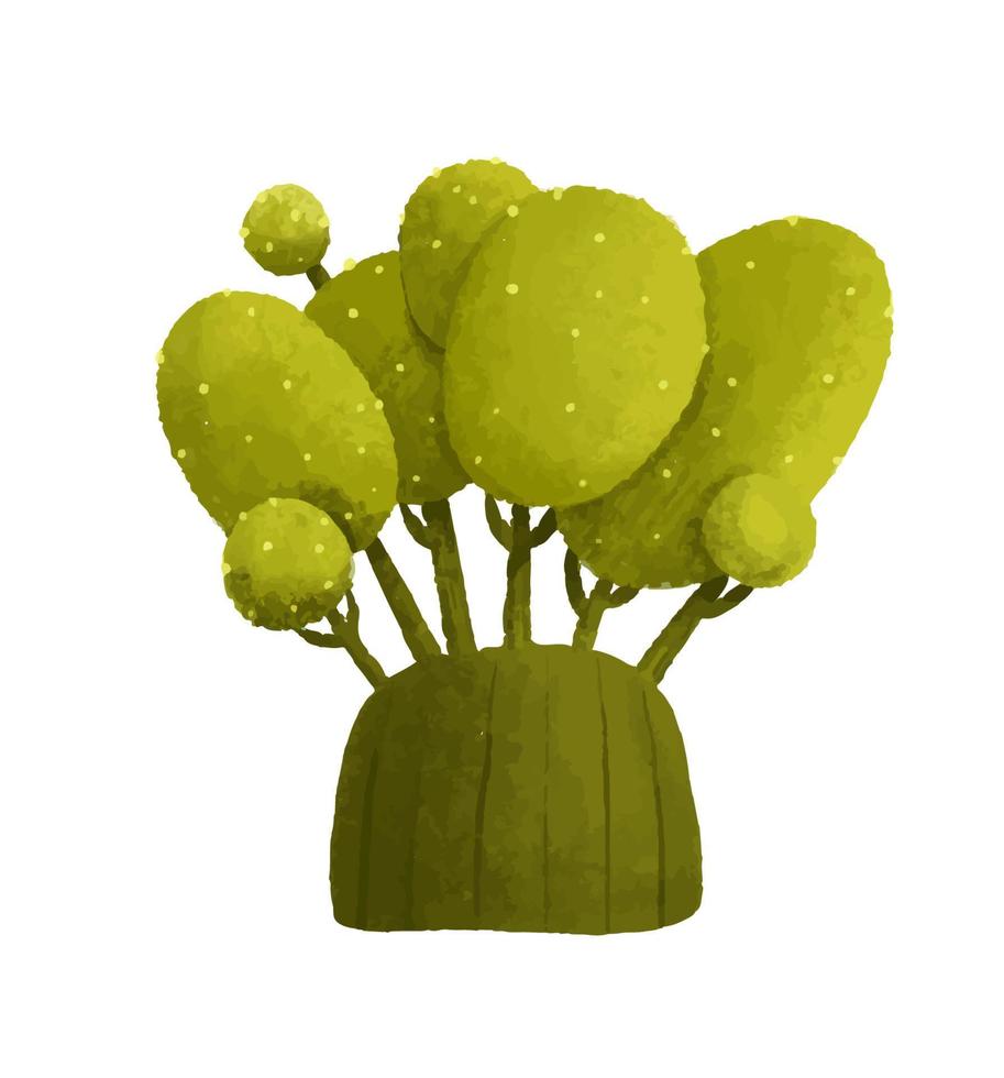 broccoli. schattig broccoli voor kinderen. schattig tekenfilm stijl gelukkig en groen broccoli. hand- geschilderd broccoli voedsel illustratie vector