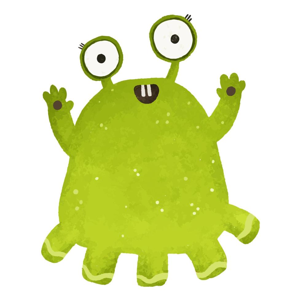 schattig en grappig, halloween illustratie, kinderachtig hand- geschilderd monsters, trollen vector