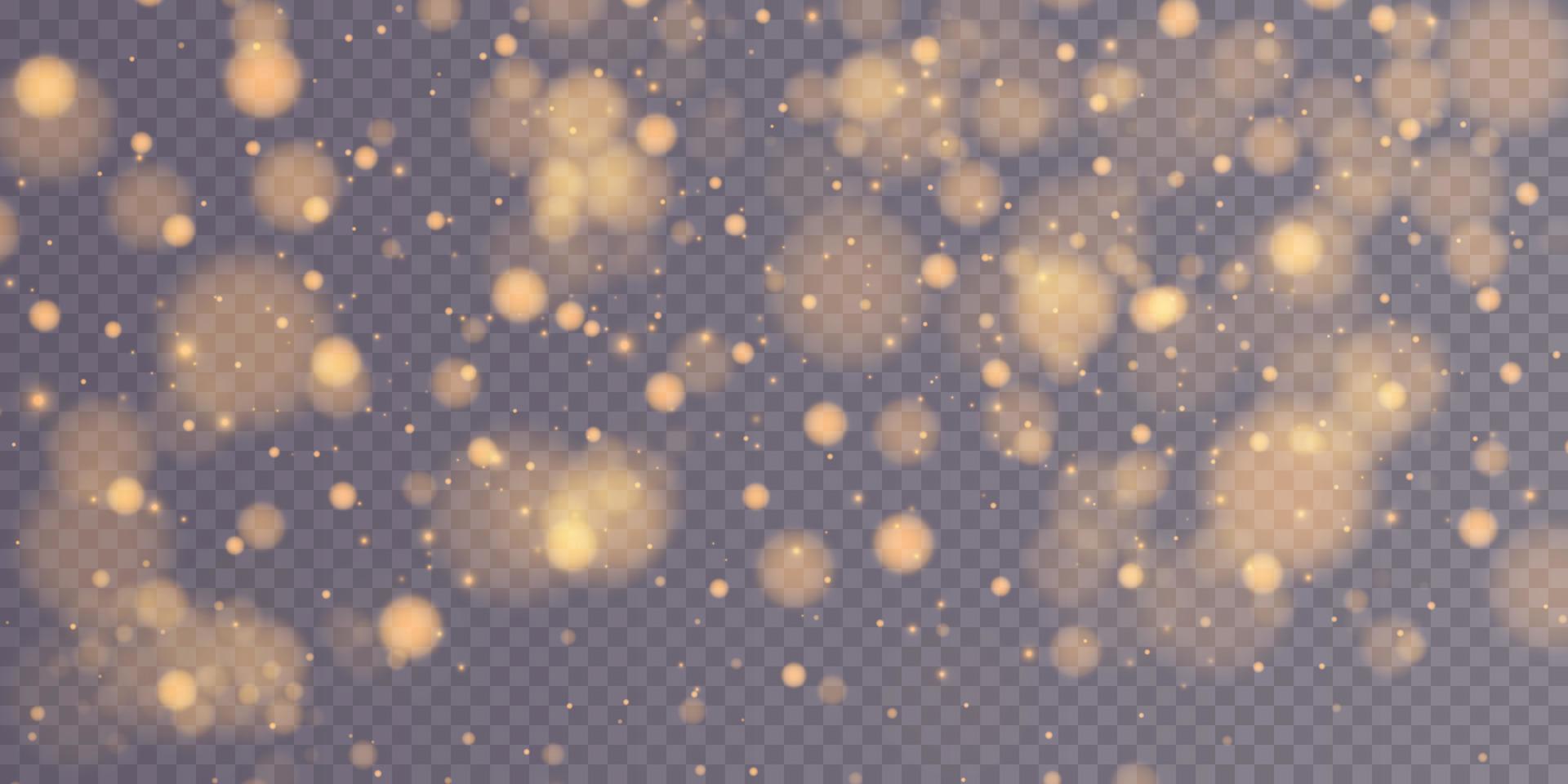 gouden bokeh lichten met gloeiend deeltjes geïsoleerd. vector