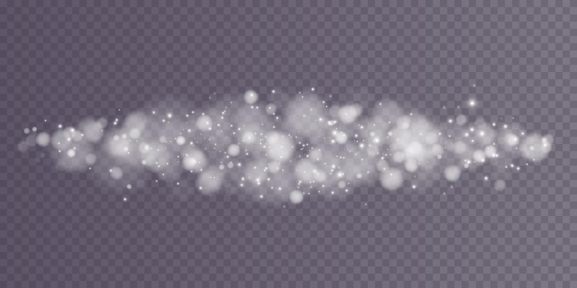 wit bokeh lichten met gloeiend deeltjes geïsoleerd. vector
