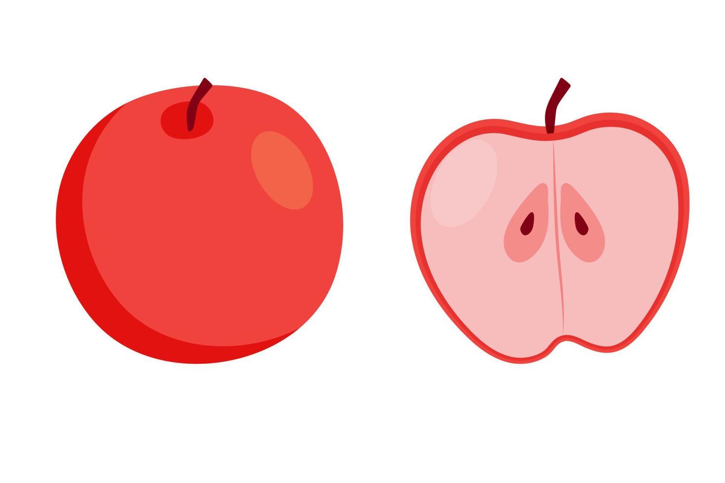 appel rood geheel en snee, Super goed ontwerp voor ieder doel. vector