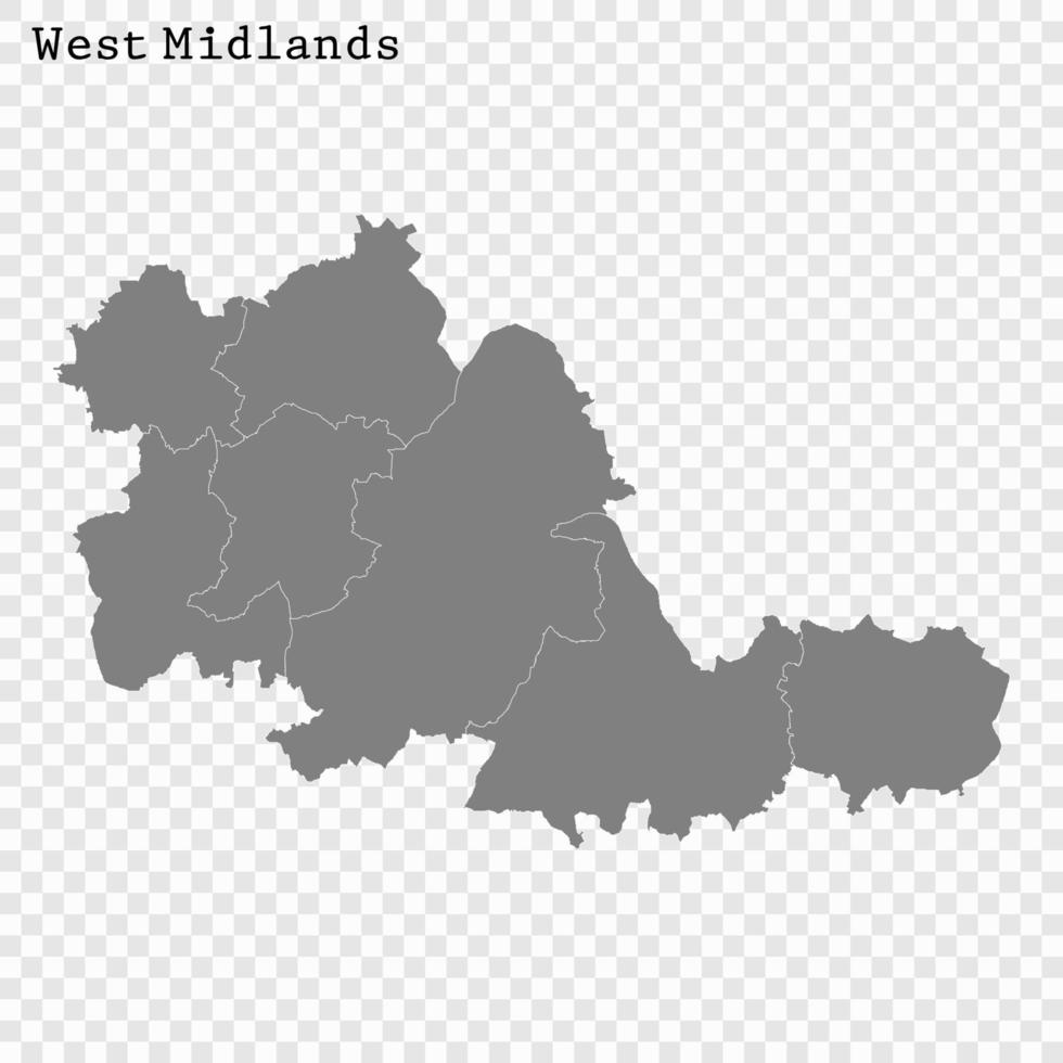 hoog kwaliteit kaart is een provincie van Engeland vector