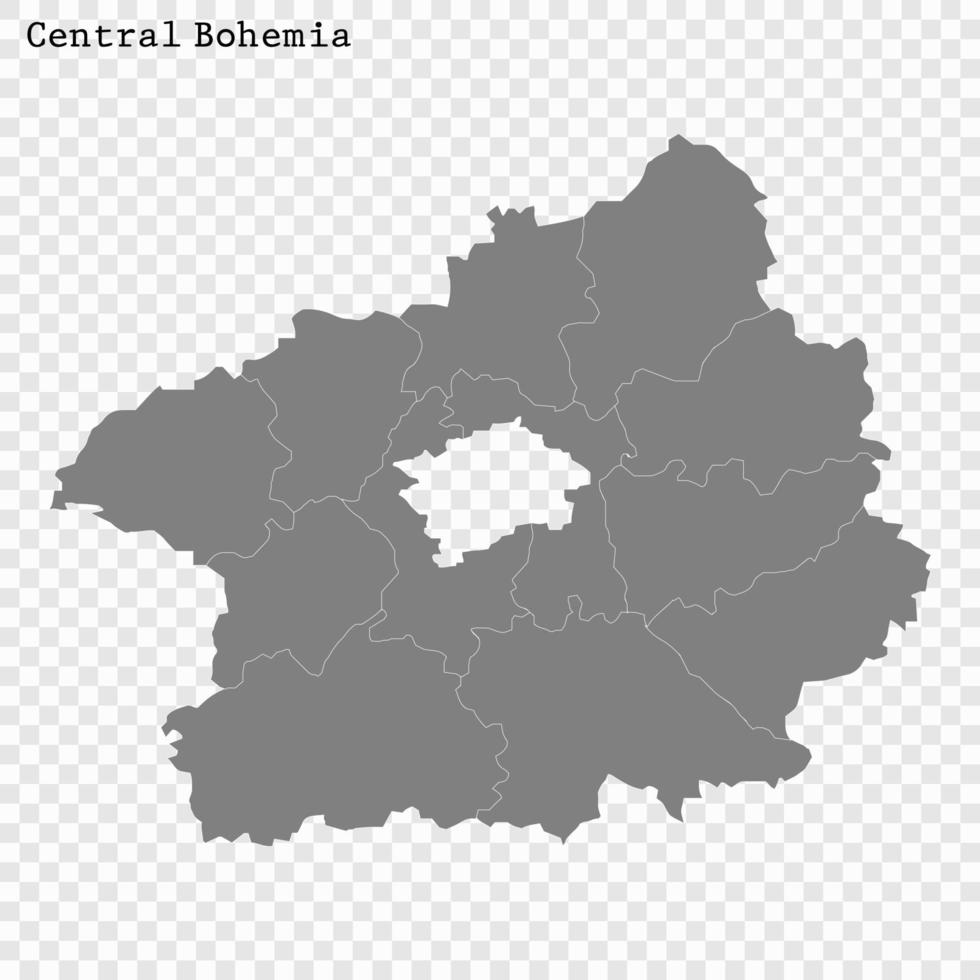 hoog kwaliteit kaart is een regio van Tsjechisch republiek vector