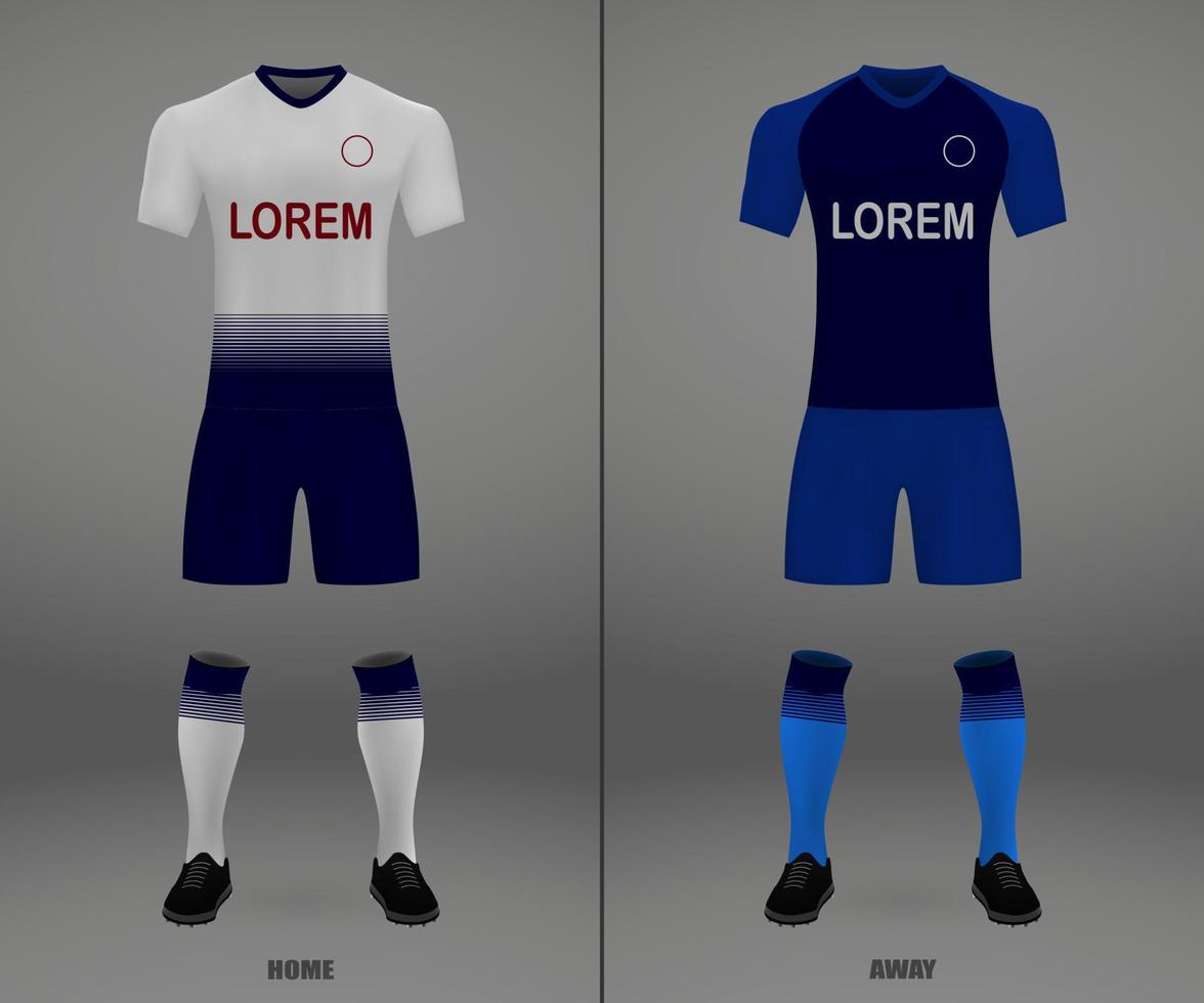 Amerikaans voetbal uitrusting 2018-19, overhemd sjabloon voor voetbal Jersey. vector