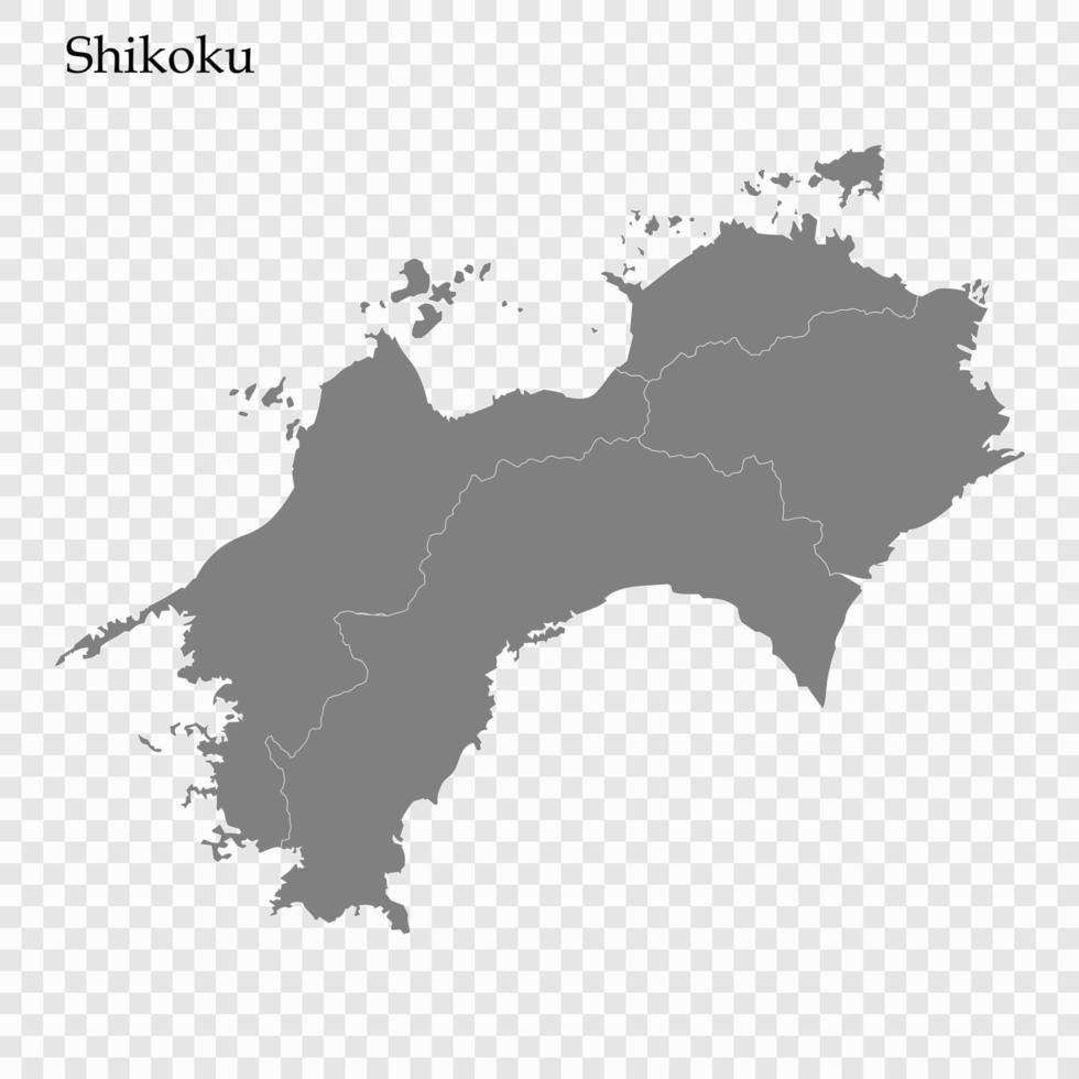 hoog kwaliteit kaart regio van Japan vector